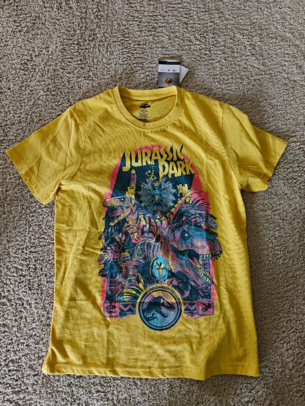 Jurassic Park T-Shirt - Yellow - Size L - Picture 2 of 3